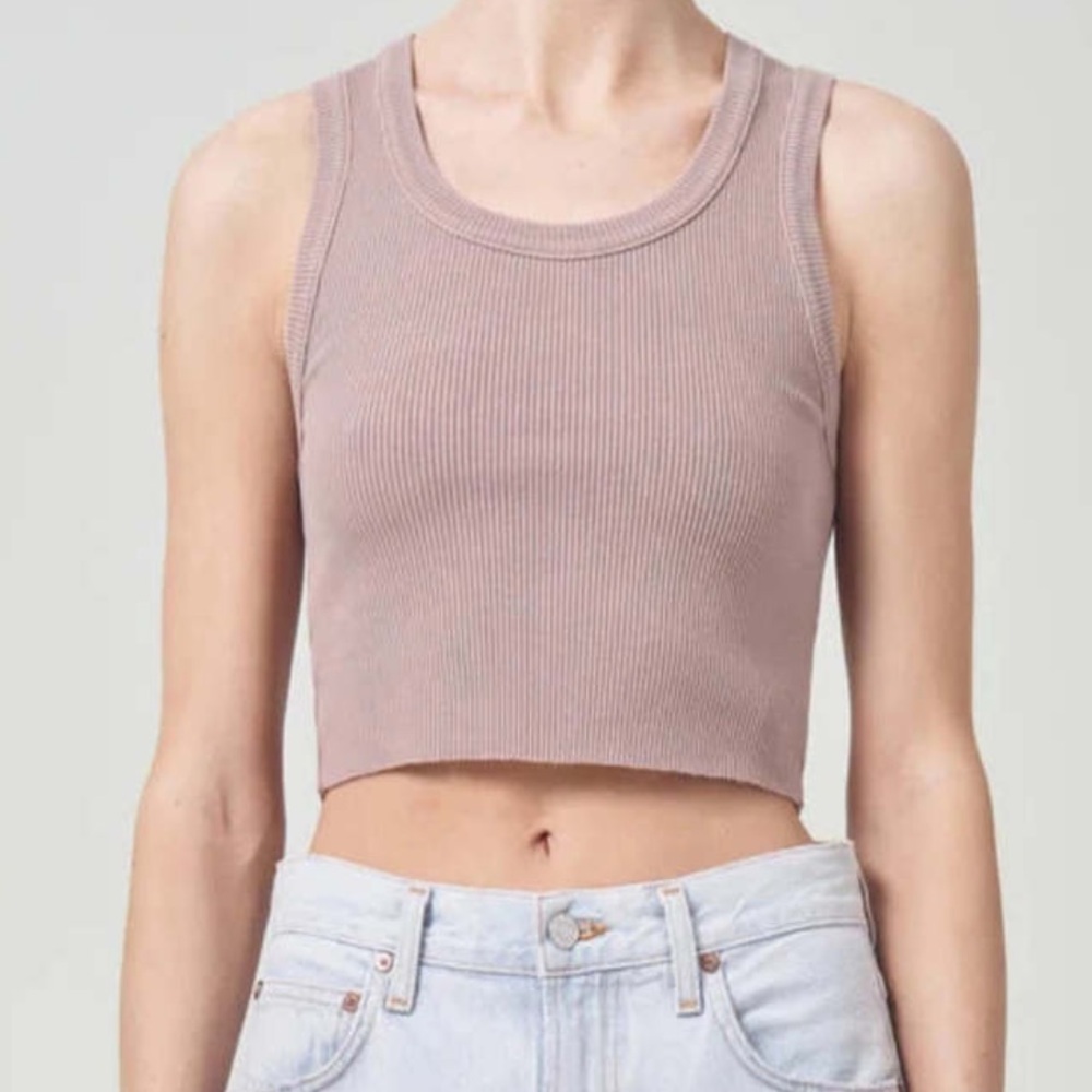 NWT Agolde Ribbed Tank Top - Dusty Pink